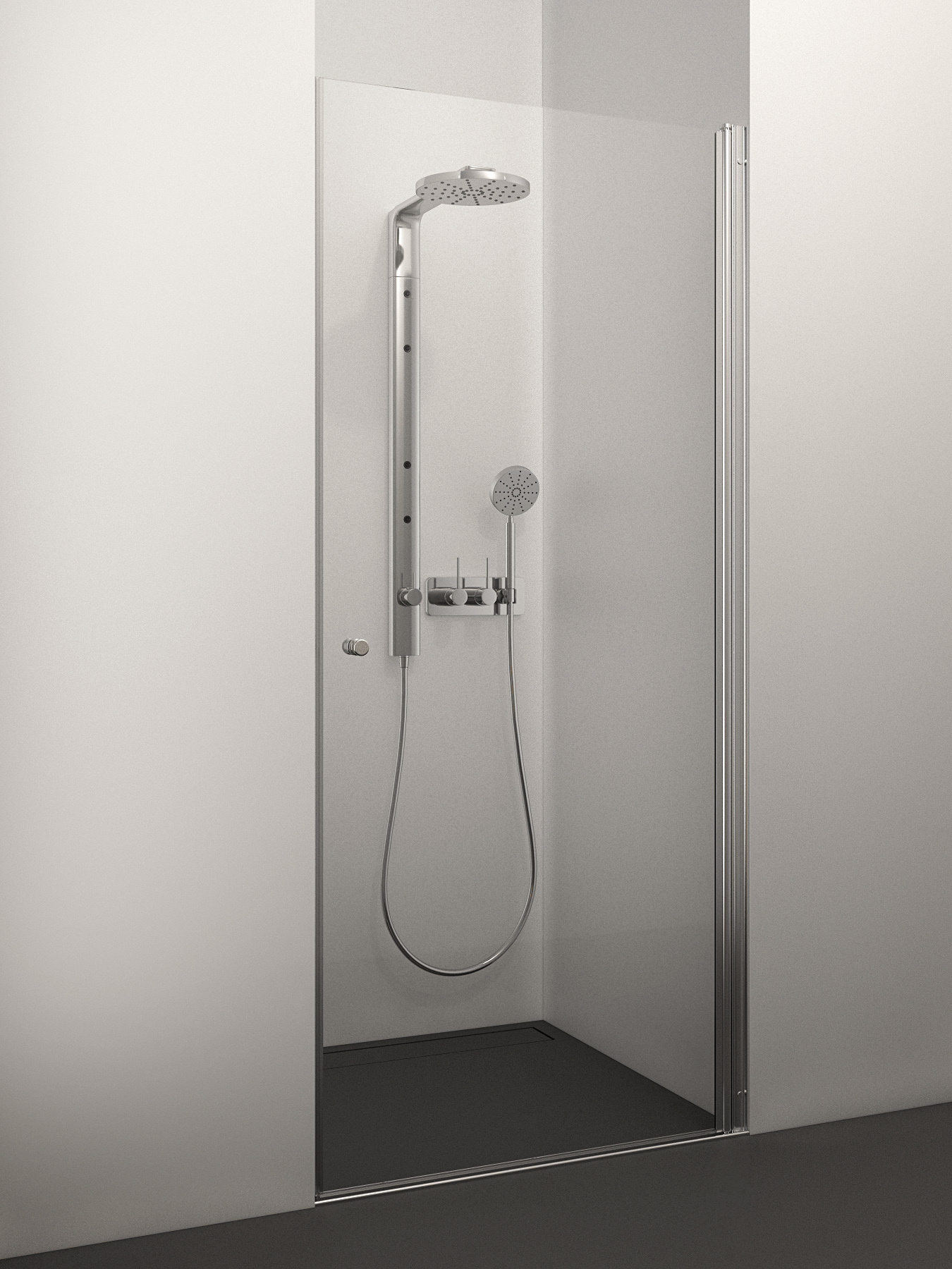 dušas durvis Elegante, 900 mm, h=2000, hroms/caurspīdīgs stikls